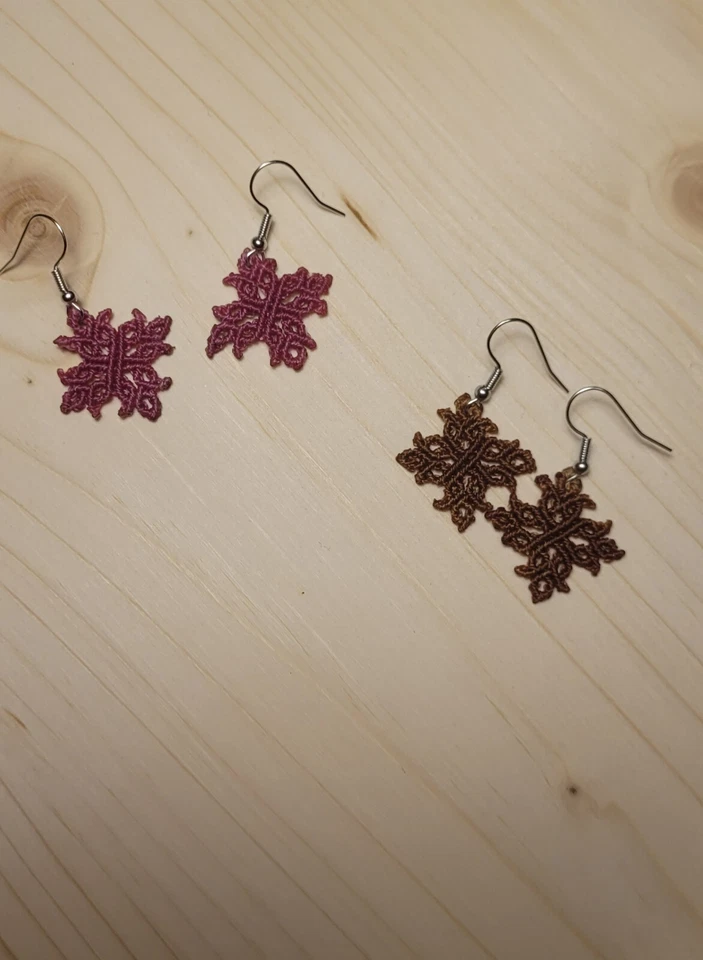 Ohrringe Handgemacht Mikro Makramee, Filigran,Mandala 18 FARBEN 2,5-5cm - Bild 2 von 4