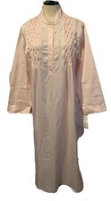 Nightgown COLLETTE Pink SATIN Brushed Cotton Long Sleeve L Vantage NEW