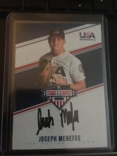 2018 USA Stars & Stripes 18U Signatures Black Ink Joseph Menefee 404/499 Texas