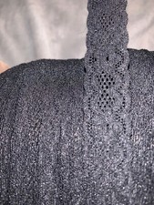 10 yards BLACK Floral sheer galloon lingerie stretch sewing trim lace 3/4" wide