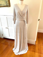 HOLLYWOOD STYLE/NEW w/out TAGS  Anthropologie BHLDN Silver MAXI Dress S- SEXY!