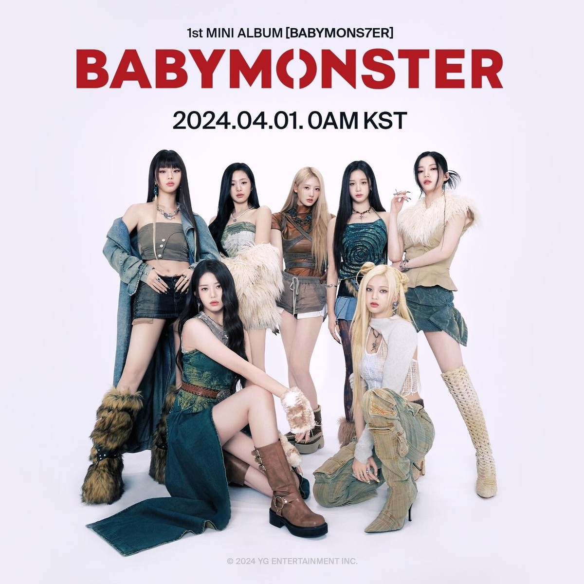 BABYMONSTER 1st Mini Album BABYMONS7ER YG TAG Random Ver QR+