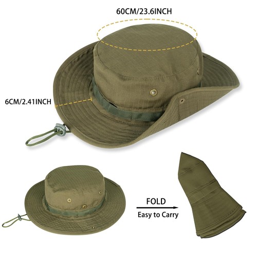 Sun Hats for Men Women Boonie Hat UPF 50+ Bucket Hat Wide Brim UV Protection ... - Picture 2 of 6