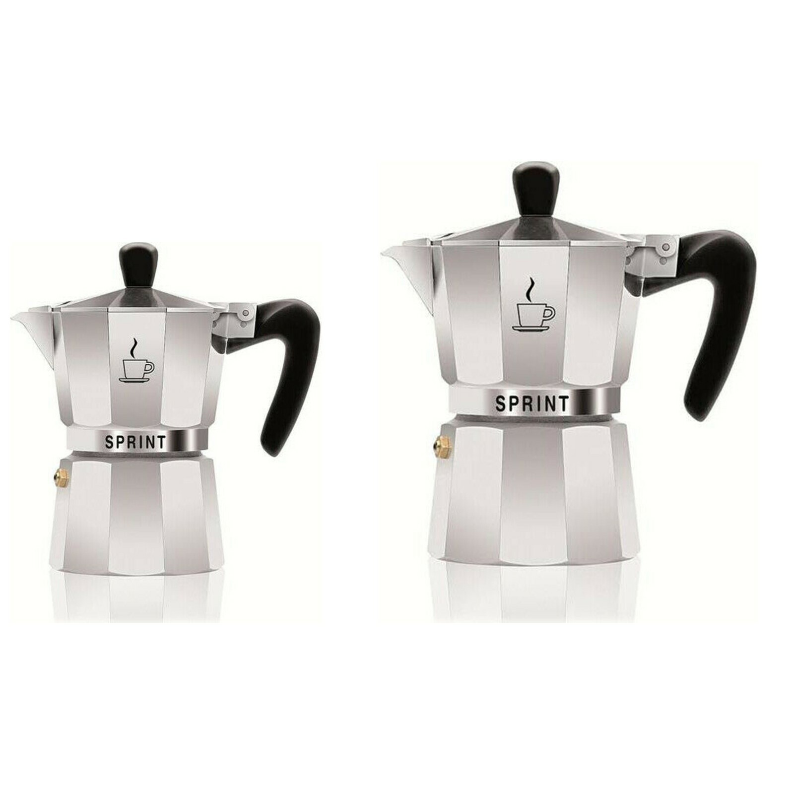 Set 2pz Moka caffettiera Sprint macchinetta caffè espresso - 1 + 3 tazzine