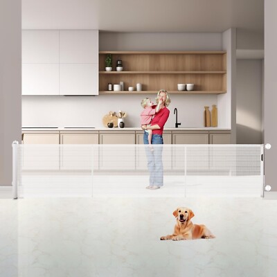 203'' x 35'' Retractable Baby Gate Extra Wide Indoor Outdoor Stair Kids Pets Dog