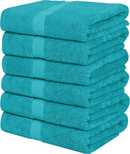 6-Pack 24x48 Inch Cotton Bath Towels - Soft Gym Pool Towels by Utopia  