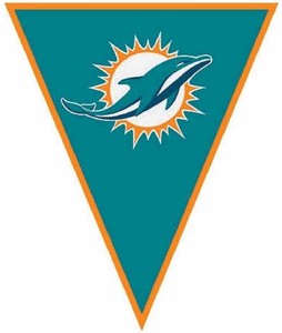 Miami Dolphins Nfl Pro Football Sports Party Decoration Pennant