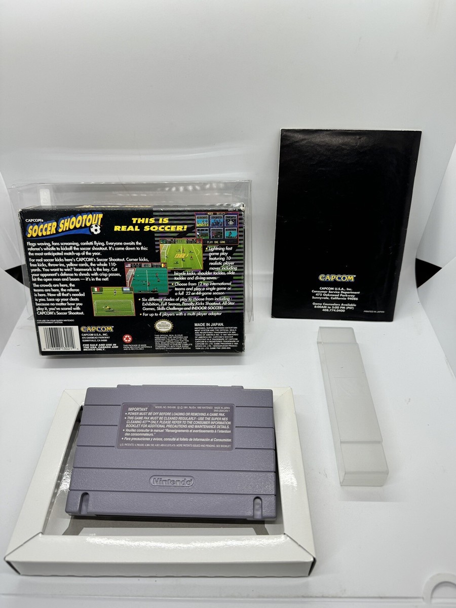 Capcom's Soccer Shootout Super Nintendo SNES Complete CIB Capcom's Soccer Shootout Super Nintendo SNES Complete CIB