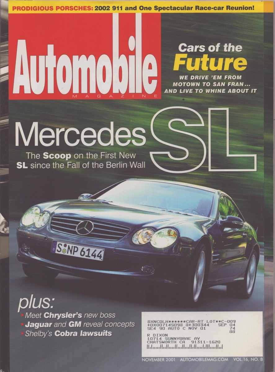 Automobile Magazine - November 2001 - Mercedes SL - Porsche 911 | eBay