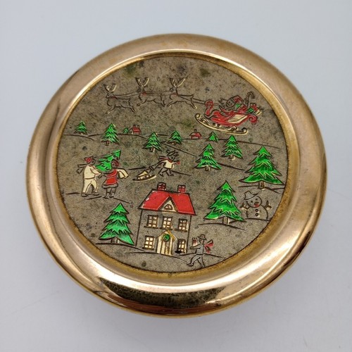 Vintage Elegante Natale Chokin Jamestown Cina Trinket Piatto con Coperchio Decorazione Oro 24k - Foto 2 di 9
