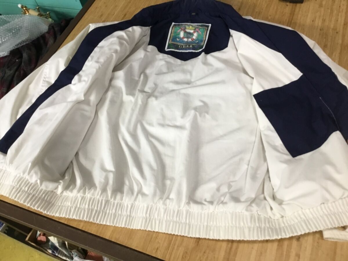 VTG Gear for Sports Rainbow Apple Logo Jacket White 80's VTG Gear for Sports Rainbow Apple Logo Jacket White 80's