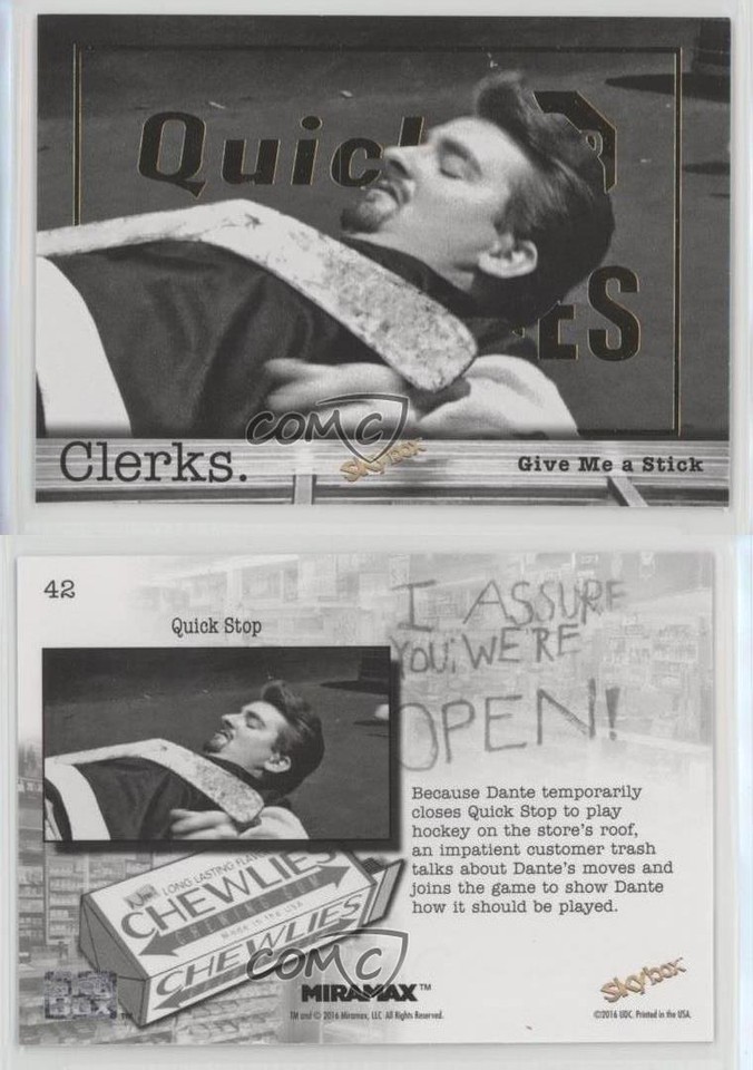 2017 Upper Deck Skybox Clerks Quick Stop Gold Give me a Stick 42 0kp6