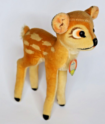 Altes Steiff Tier Steifftier Bambi Reh Walt Disney Rehkitz Kitz 15cm mit Schild