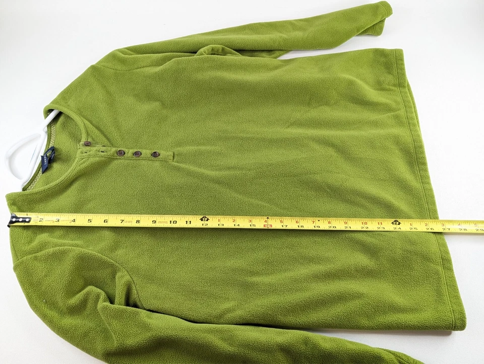 Lands’ End Women’s Plus 1X Green Fleece Pullover Polartec Aircore 100 - Image 4 of 4
