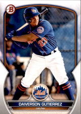 LOT OF 20 2023 BOWMAN DRAFT BASE PAPER PROSPECT BD127 DAIVERSON GUTIERREZ METS