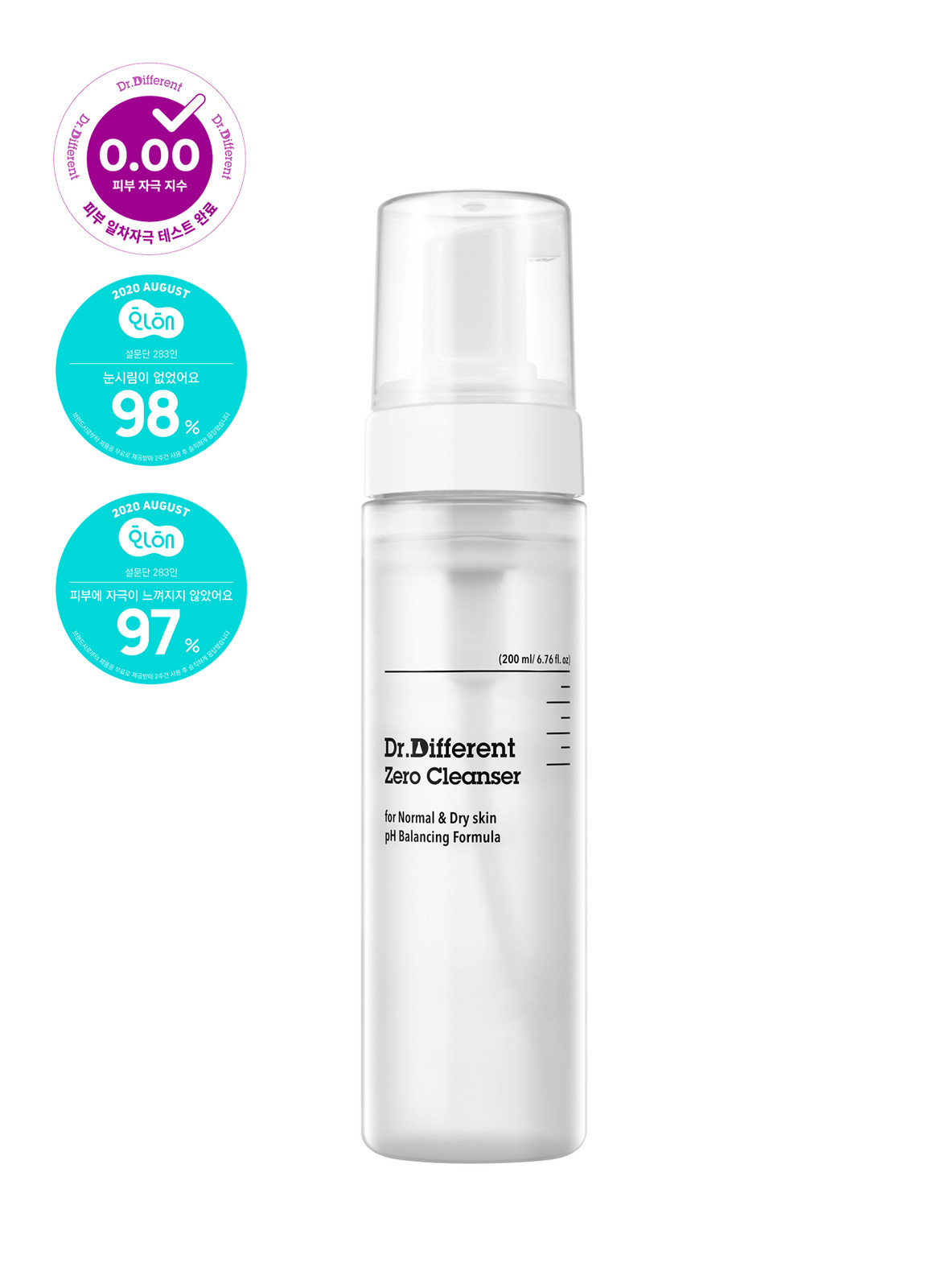 Очищающее средство DR DIFFERENT Zero, 200 мл для нормальной и сухой кожи
