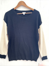 LuLaRoe Mariah Black Colorblock Knit Pullover Sweater Size XL NWT