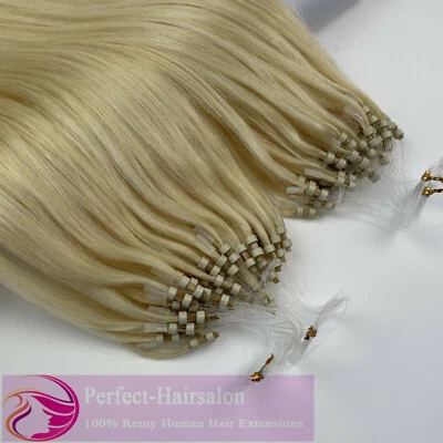 1G/S Micro Loop Ring Beads Link Remy Human Hair Extensions Thick Pre Bonded Nano