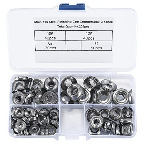 Kit 200 Rosette Svasate Decorative Inox - Finitura Meccanica per Viti