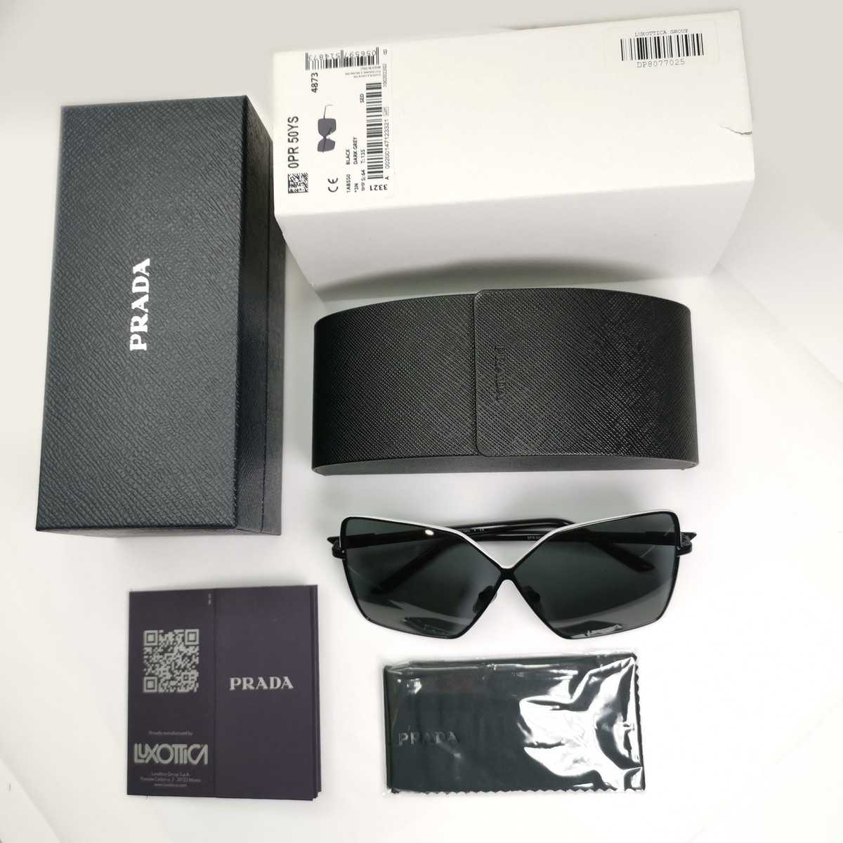 Prada Sunglasses Oversized Black Butterfly Square PR50YS SPR 50Y