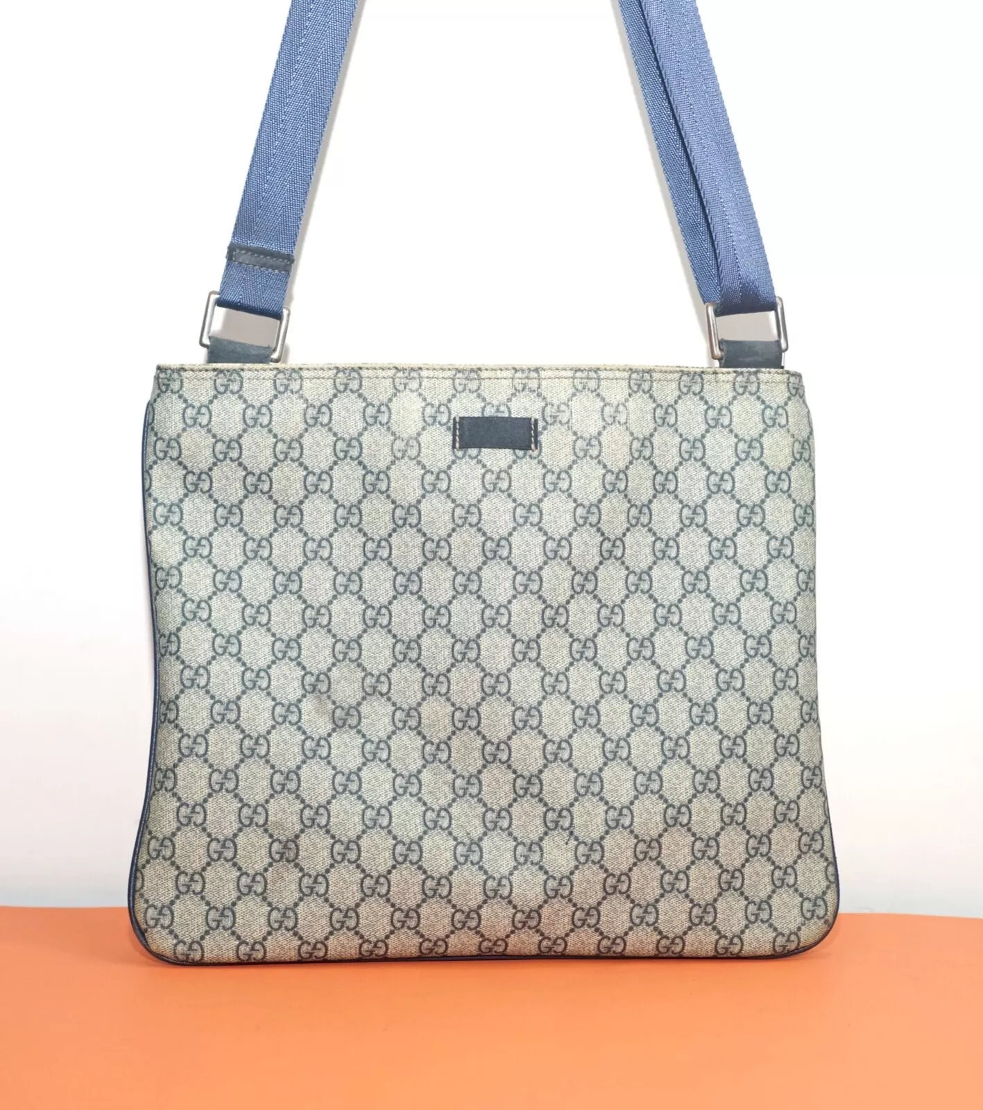 SAC BANDOULIÈRE GUCCI GG SUPREME EN BEIGE et BLEU