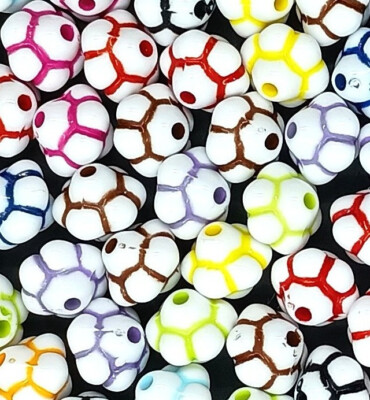 54 Stck. 10x8,5 mm Weiß Bunte Linien Doppelkegel Acylic Perlen Zum Selbermachen Handarbeit