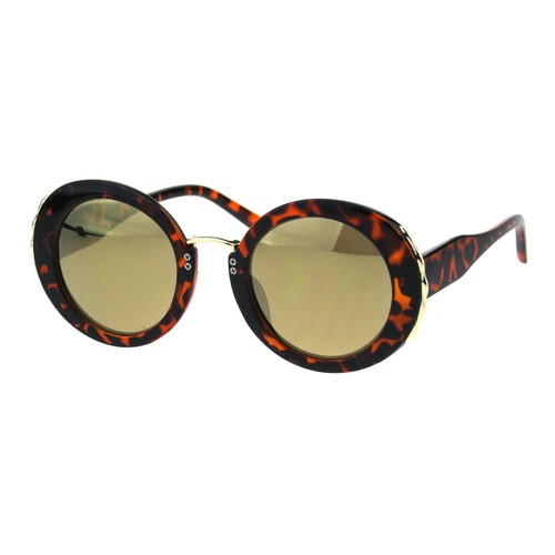 Damen Designer Style Sonnenbrille Rund Vintage Mode Sonnenbrillen UV 400 - Bild 4 von 25