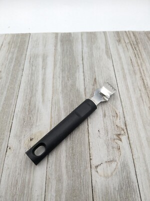 Stainless Steel Citrus Zester With Black Non-Slip Handle 6''