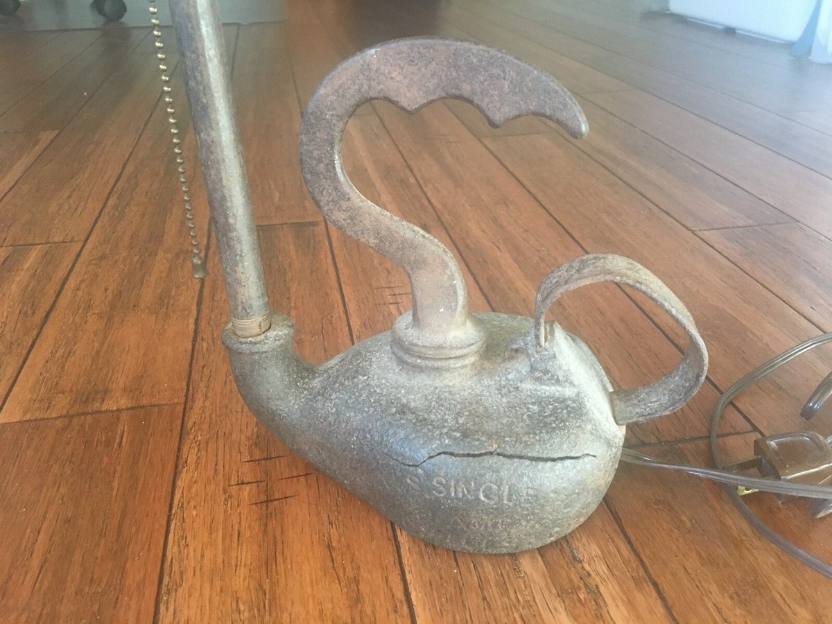 Victorian 'AC Wells & Co No5 Single Torch' Miners Lamp Converted