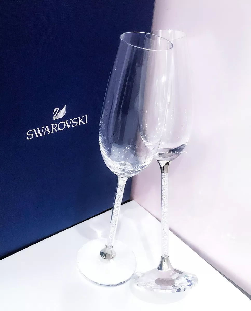 NEW SWAROVSKI Crystalline Toasting Flutes Wedding Champagne