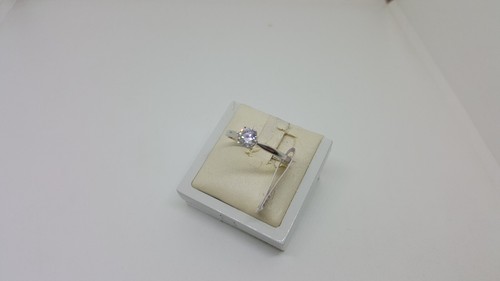 ANELLO DA DONNA SOLITARIO CON ZIRCONE IN ORO BIANCO 18KT 2 GRAMMI (5875) N16 - Foto 9 di 12