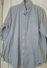 LL Bean Men's Single Needle Tailoring LS BD 17/34 Striped Shirt