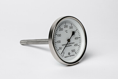 500°C Thermometer für Steinbackofen Holzbackofen E-Ofen Pizzaofen 300/6mm Schaft