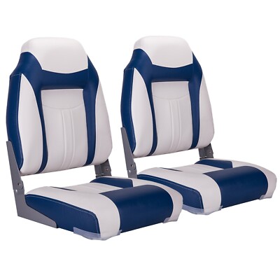 Bootssitz mit hoher Rückenlehn Rückenlehne, Weiß Pazifikblau (2 Sitze)