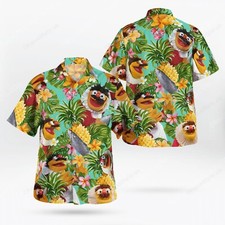 Lew Zealand Tropical Hawaiian Button Down Shirt Unisex Adults S-5XL