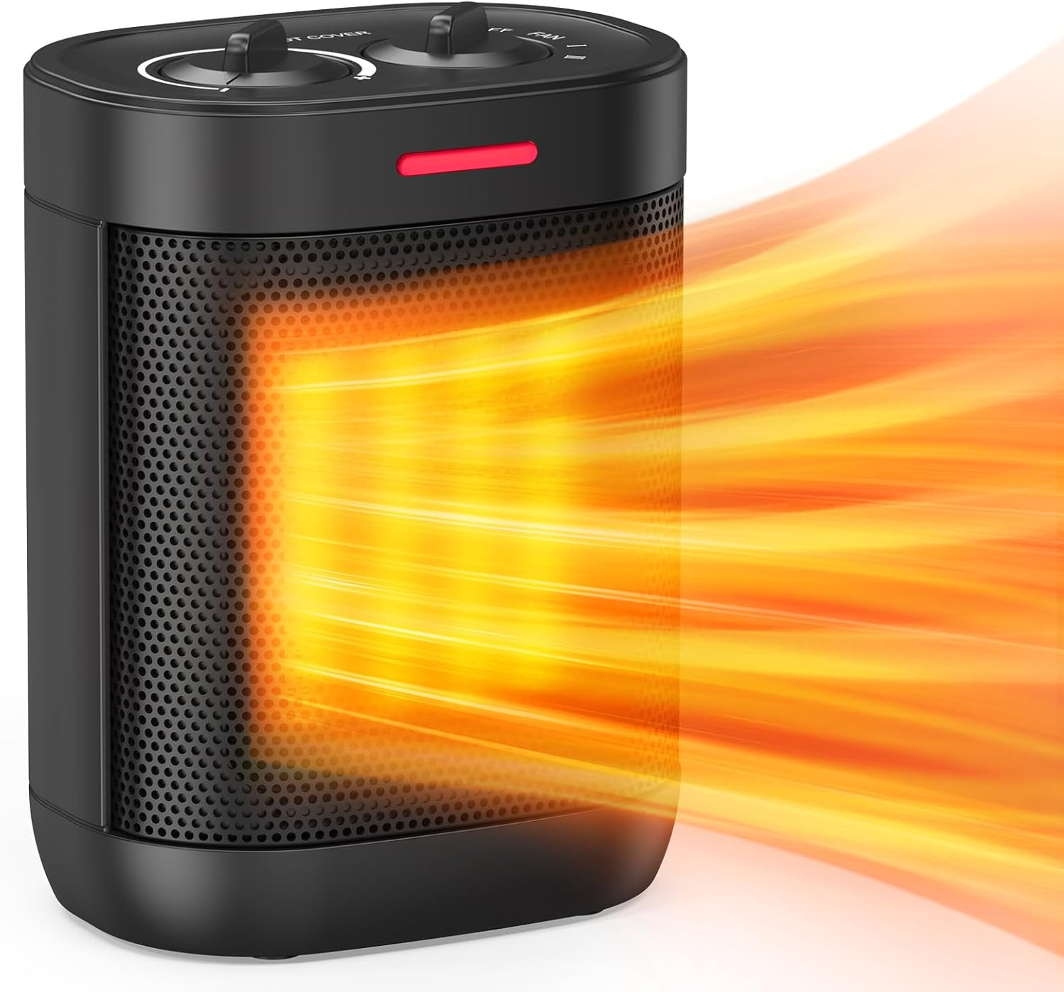 Compact Ceramic Personal Space Heater with Thermostat Control, 3 Modes, and Safe