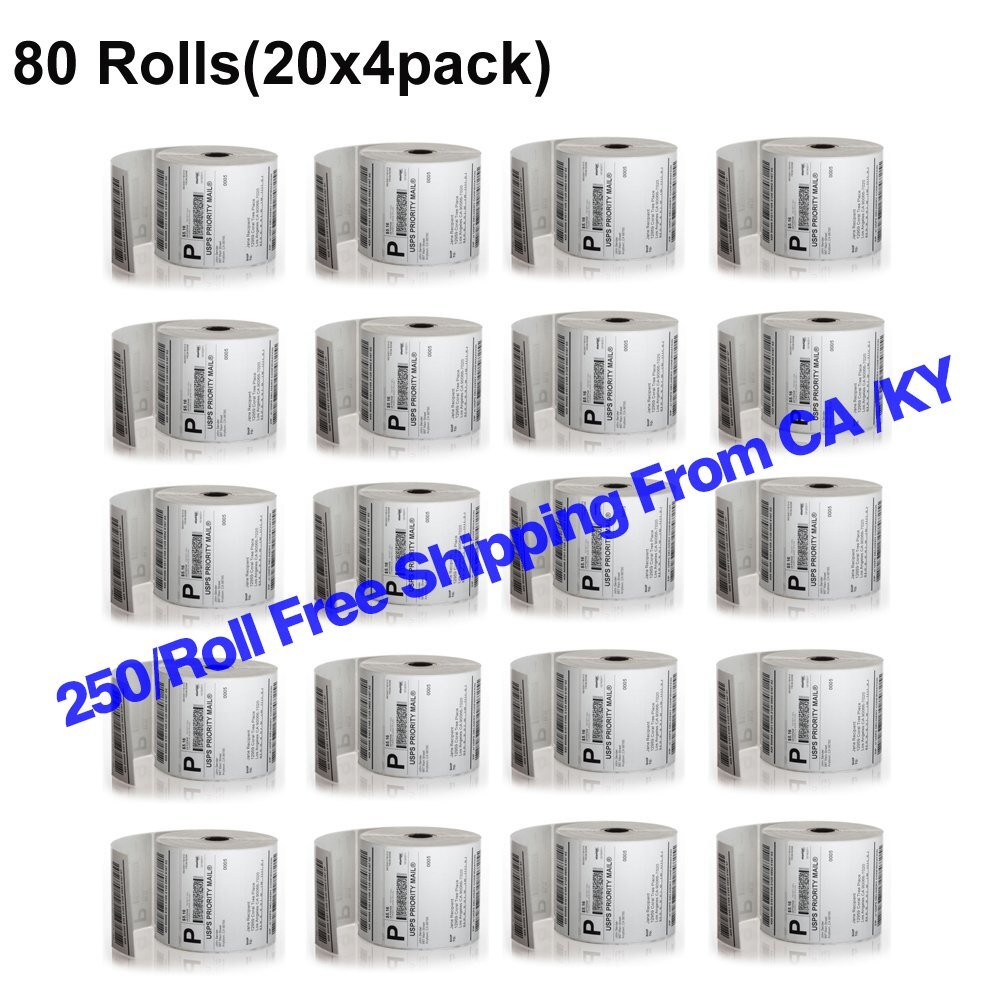 Etichette Termiche Senza Carbone Rotolo Di Etichette Termiche 4x6 Per Stampanti Zebra 2844 ZP450 Eltron - Confezione Da 250 Pezzi Etichette Termiche Dirette 250 Fogli