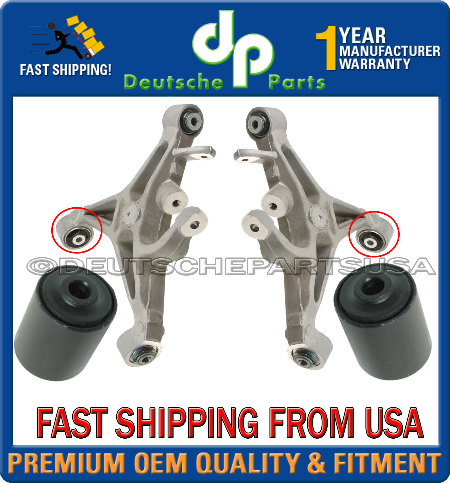 Rear Lower Control Arm Arms Bushing Bushings LEFT + RIGHT for Lincoln
