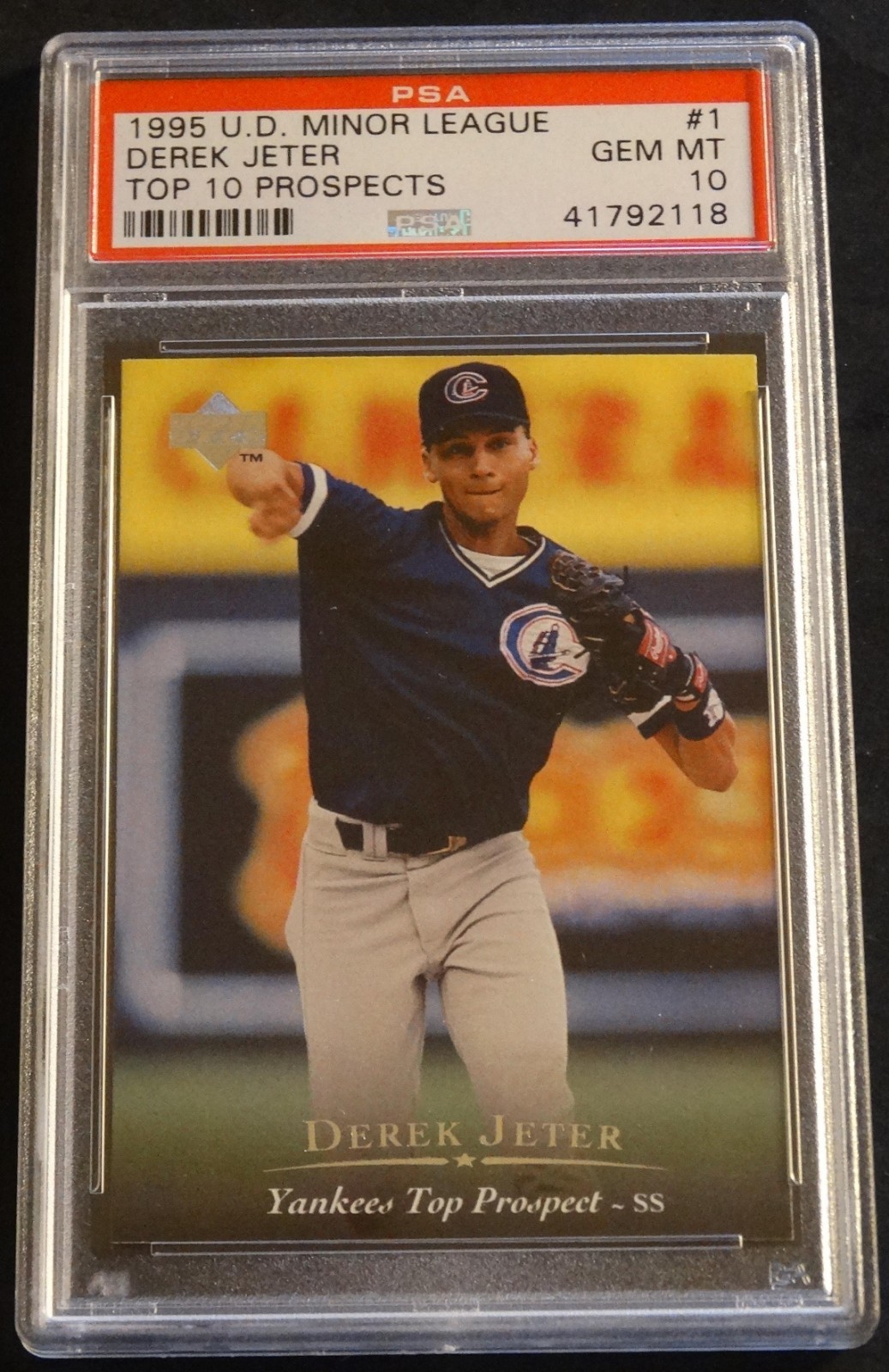 1995 DEREK JETER U.D. MINOR LEAGUE TOP 10 PROSPECTS #1 PSA 10 POP 74 (702) 