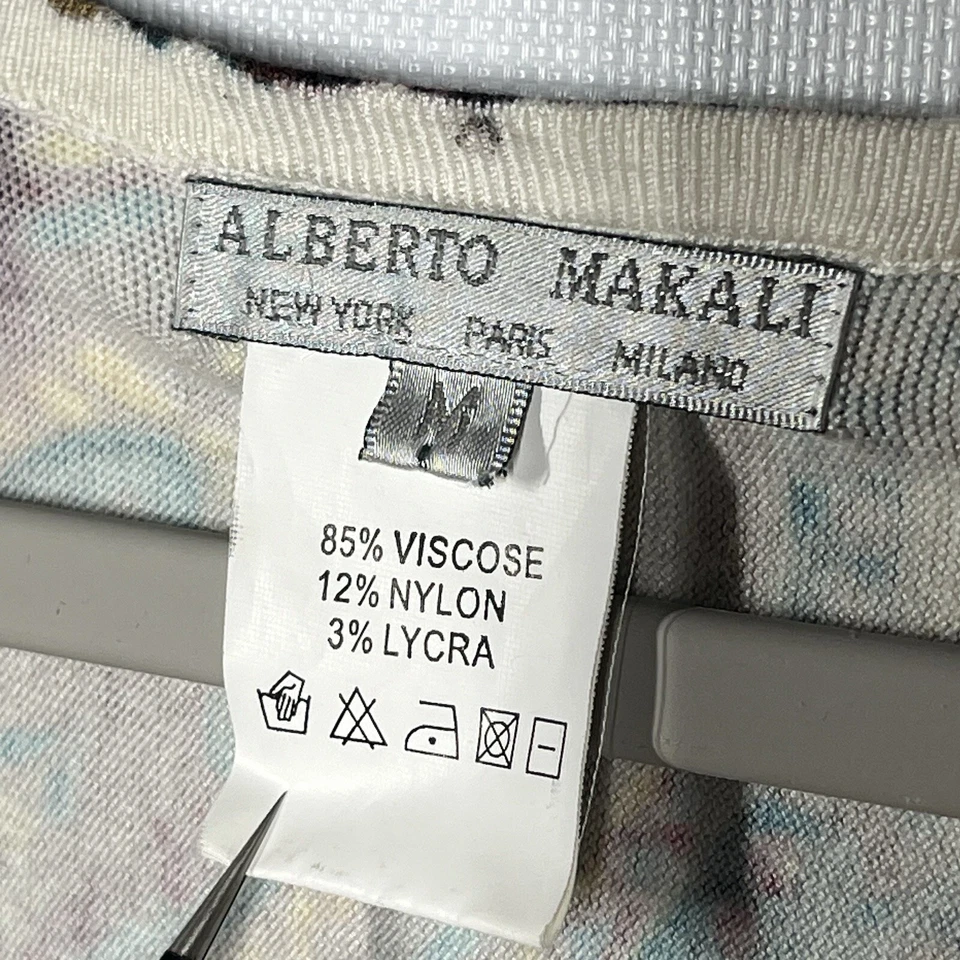 Cárdigan ALBERTO MAKALI M Cuentas Multicolor Paisley Colorido Boho Otoño Diseñador Foto 4 de 4