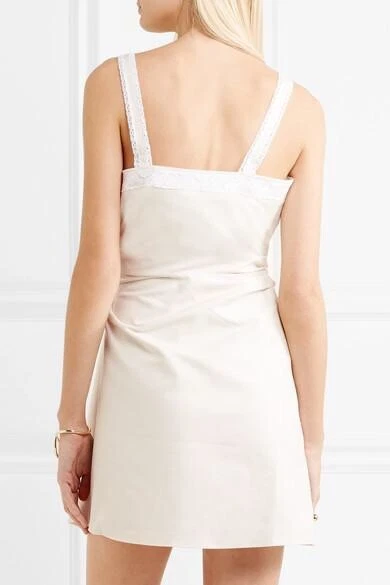 JACQUEMUS MINI ABITO JACQUEMAS FR 36 PRIMAVERA 2017 RUNWAY BIANCO AVORIO CREMA PIZZO FINITURA NUOVO CON ETICHETTE