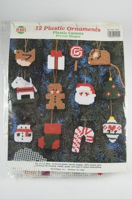 Needle Magic Two Packs of 12 Plastic Ornaments Canvas #1215 #1645 Cross Stitch