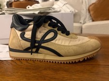 Loewe Flow Runner Nylon High-Top Suede Sneakers - Size 6 (36) - Beige - Pristine
