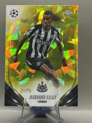 Alexander Isak Liverpool 2023-24 Topps Chrome Yellow Sapphire /75 (Sweden)