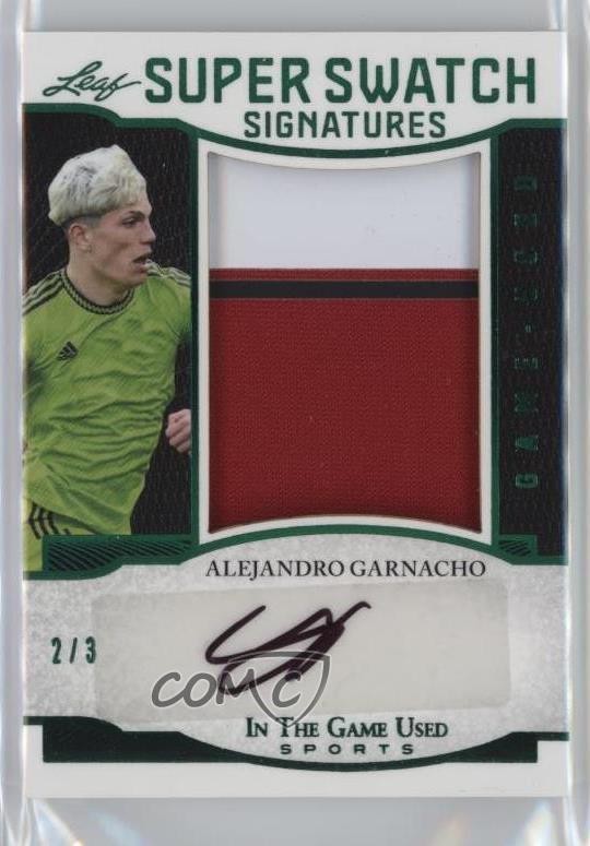 2024 Leaf ITG Used Sports Green Holo 2/3 Alejandro Garnacho #SWS-AG1 Auto 1t3