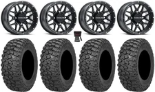 Raceline Krank 14" Wheels Black 30" Trail Saw 2.0 Tires Kawasaki Brute ForceIRS