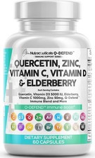 Clean Nutraceuticals Quercetin Zinc Vitamin C Vitamin D Bromelain Elderberry ...