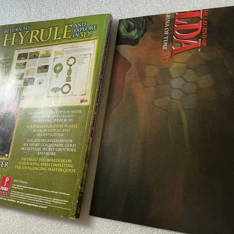 The Legend of Zelda Ocarina of Time 3D official game guide with poster Gc Used - Image 3 of 4