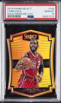 2015 PANINI SELECT GOLD PRIZM DIE-CUT #142 CHRIS PAUL 3/10 PSA 10