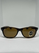 Ray-Ban New Wayfarer Polished Havana 55mm B-15 Brown Sunglasses RB2132 710 55-18